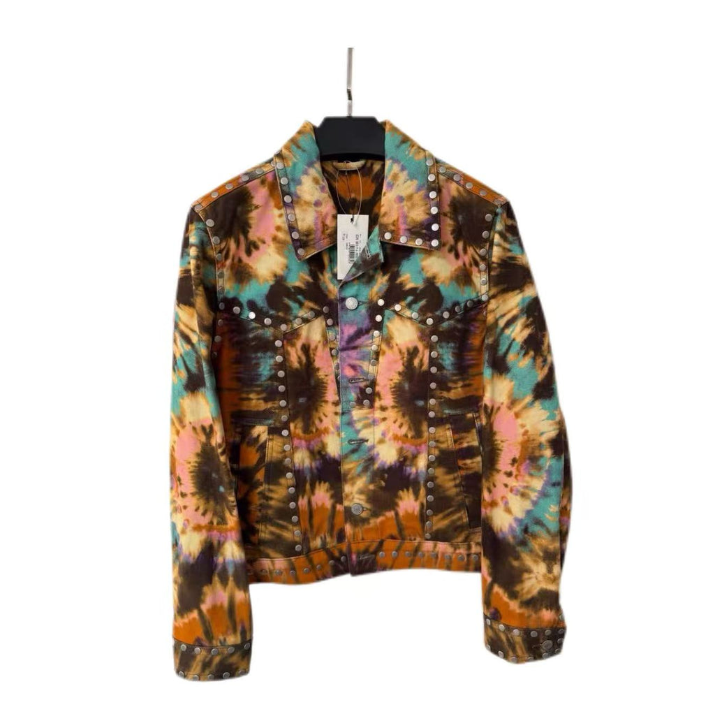 Dries Van Noten 19AW Tie-Dye Studded Denim Jacket