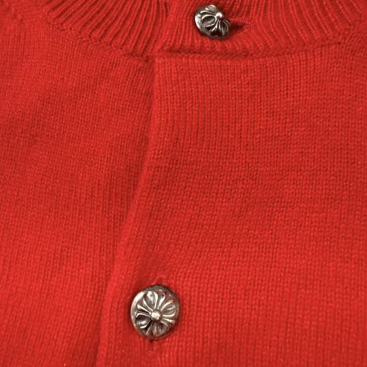 Chrome Hearts Comme Des Garcons Red Knit Cardigan