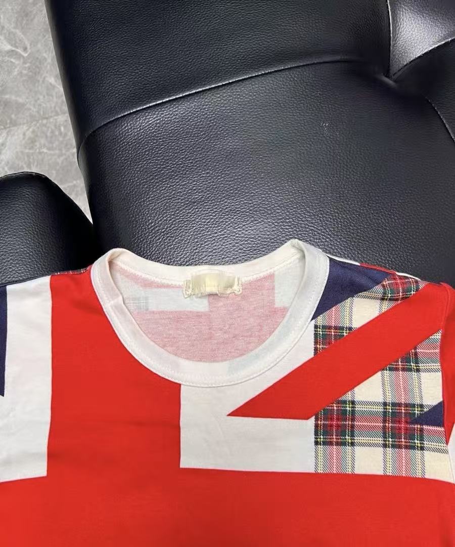 comme des garcons union jack printed tee