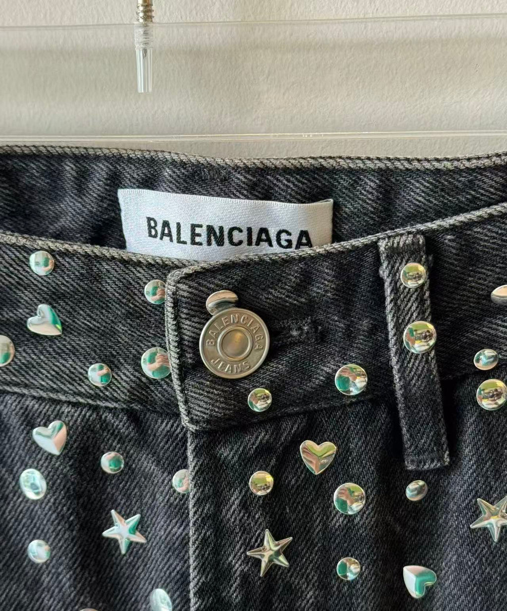 Balenciaga Heart Star Stud Embellished Jeans