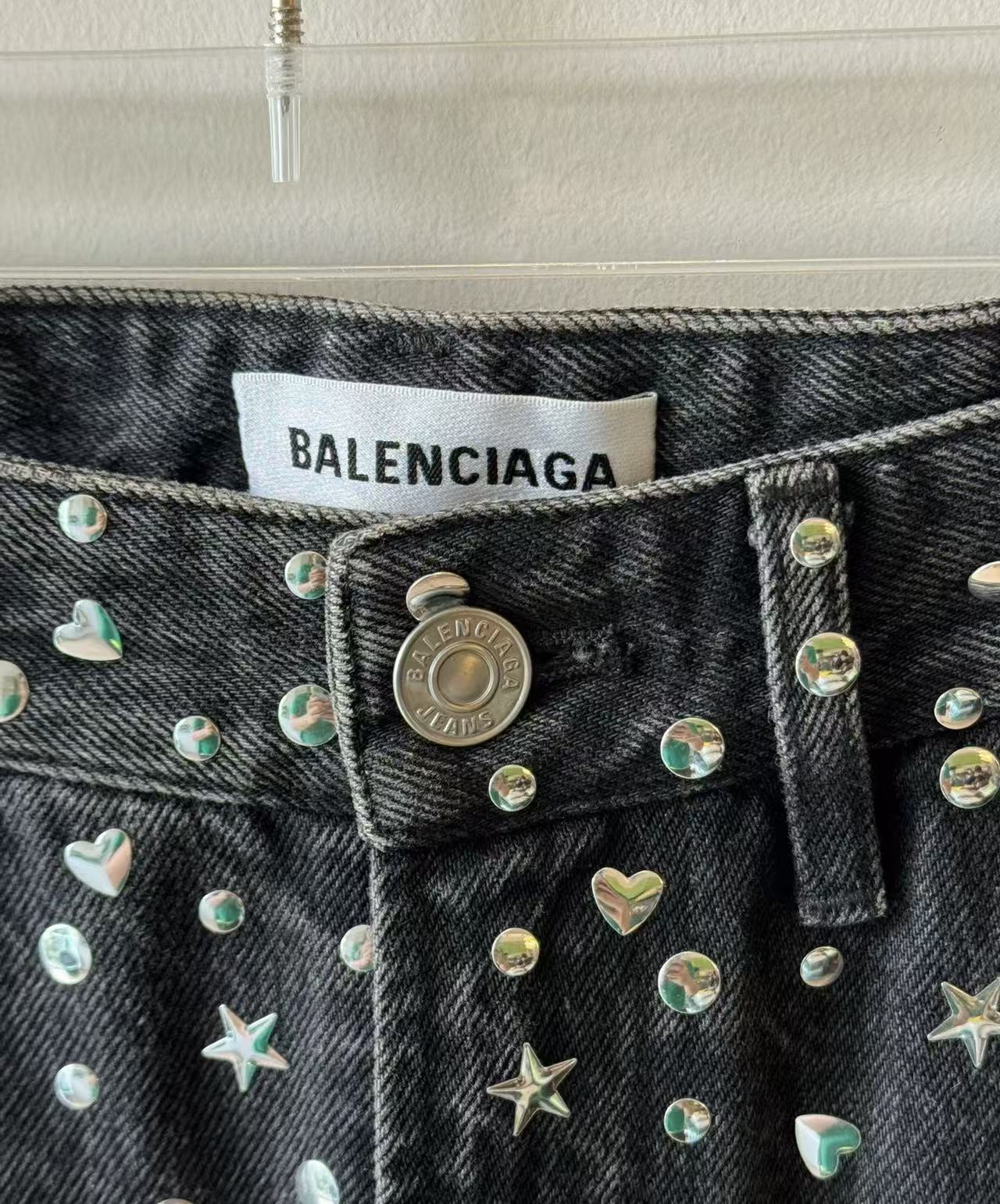 Balenciaga Heart Star Stud Embellished Jeans