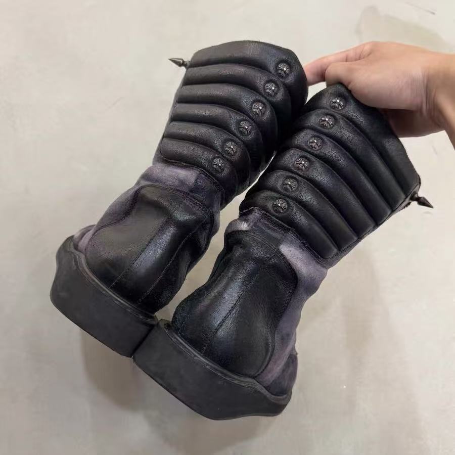 Chrome Hearts x Rick Owens Shearling Mohawk Boots