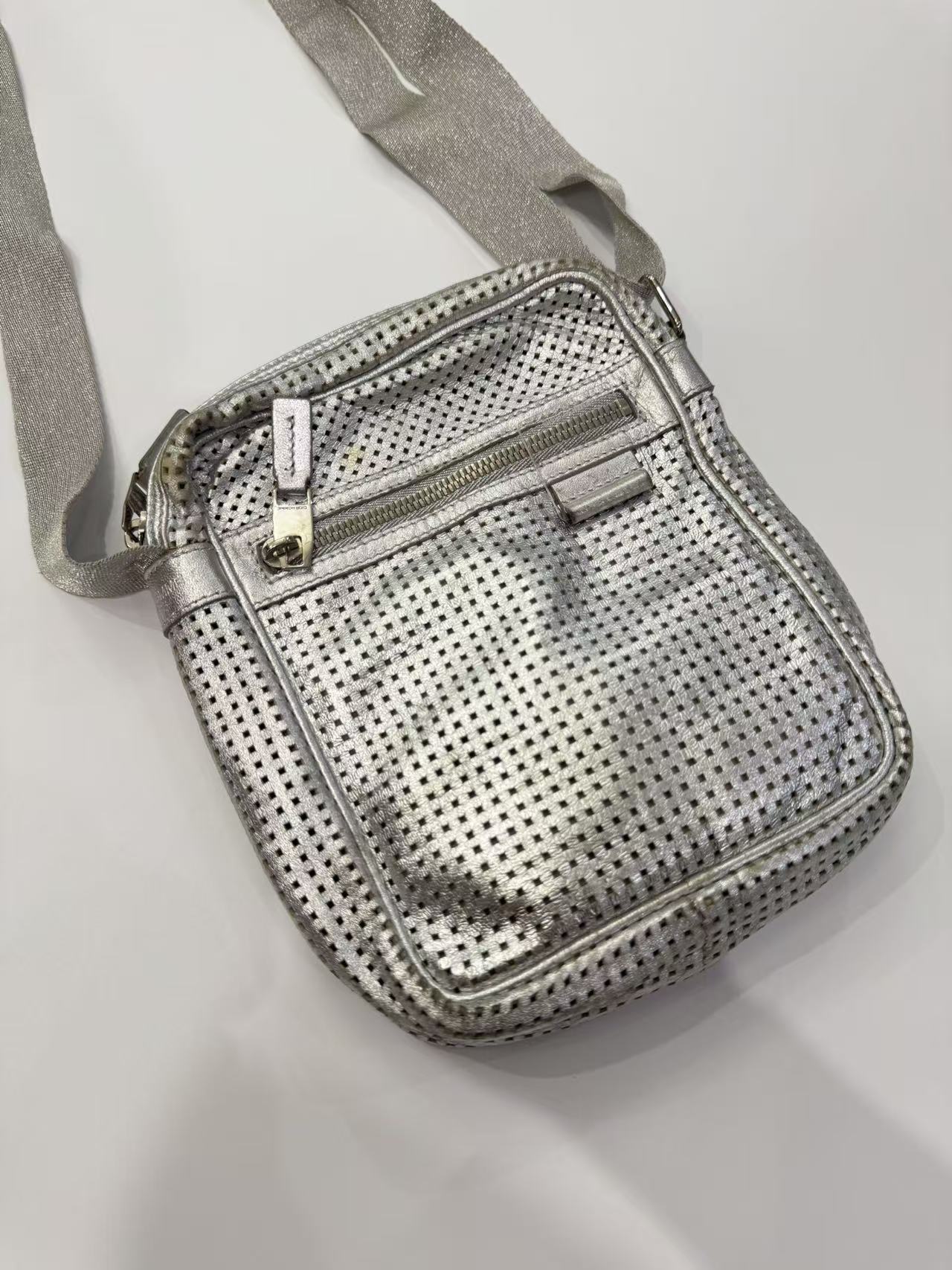 Dior homme 07ss Silver Lacquered Cutout Lambskin Bag