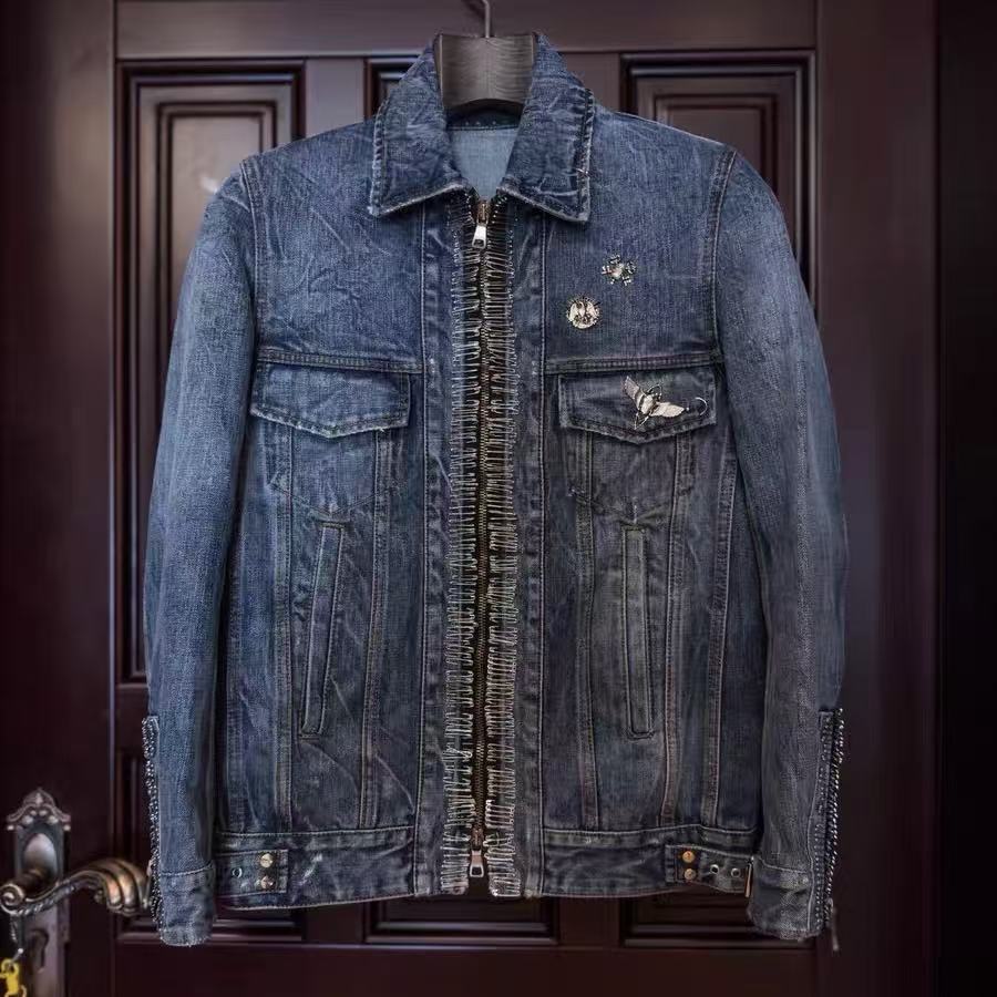Balmain 11SS Safety Pin Denim Jacket