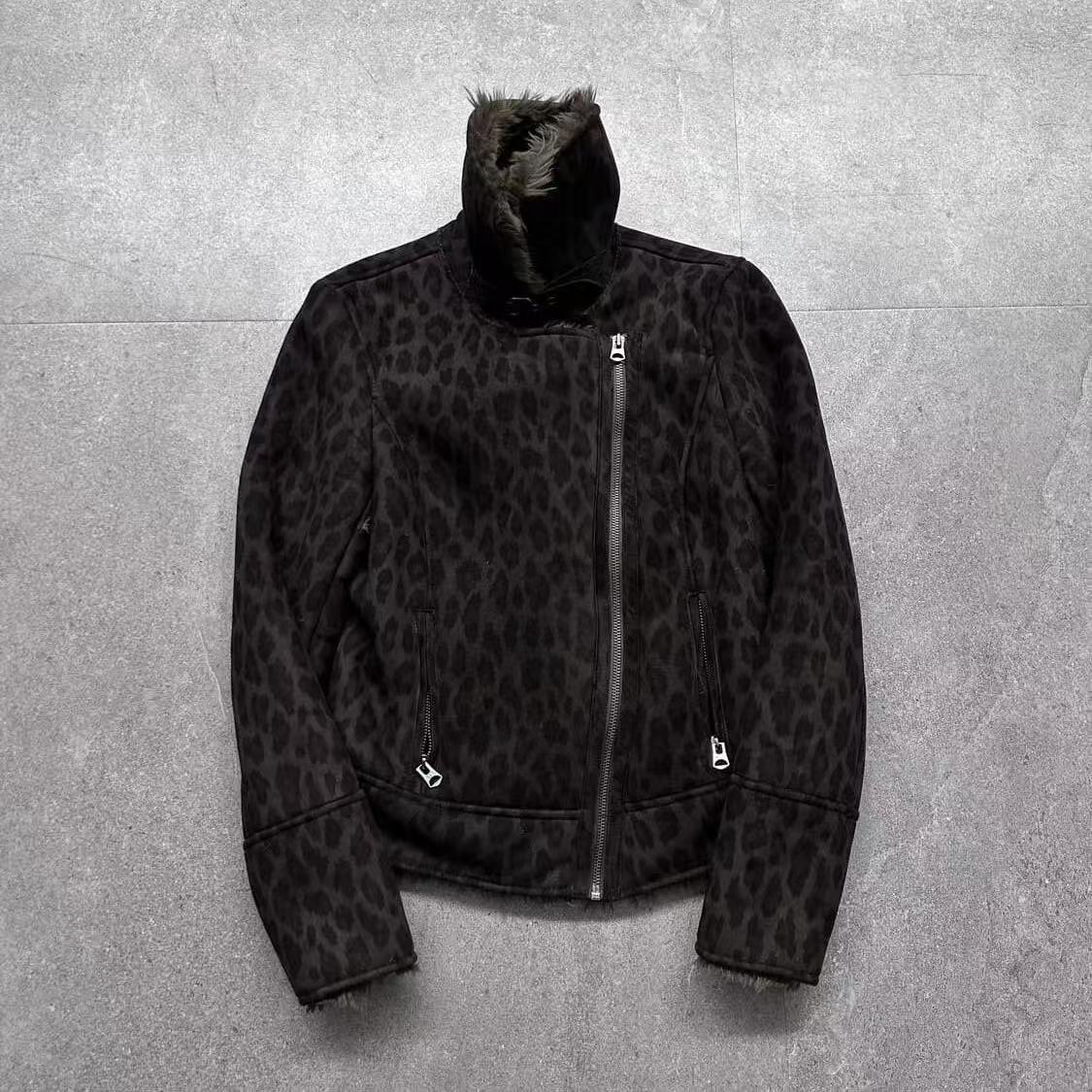 Armani Exchange Vintage Leopard Shearling Jacket