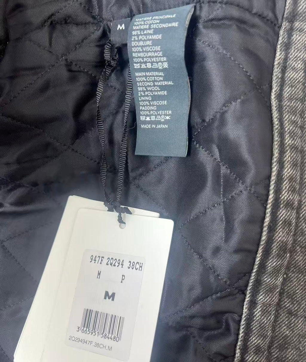Celine 21FW Faded Black&Zebra Panel Denim Jacket