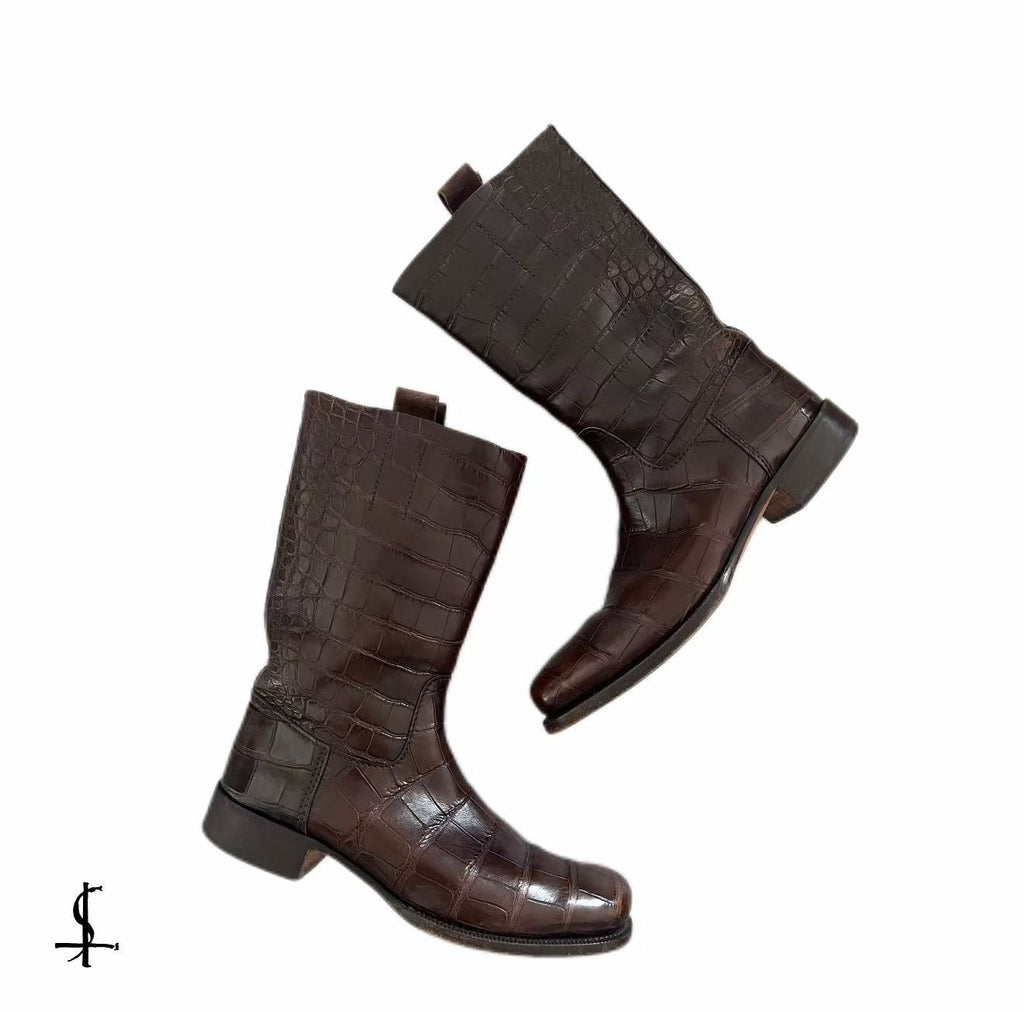 Prada 08AW Genuine Crocodile Leather Boots