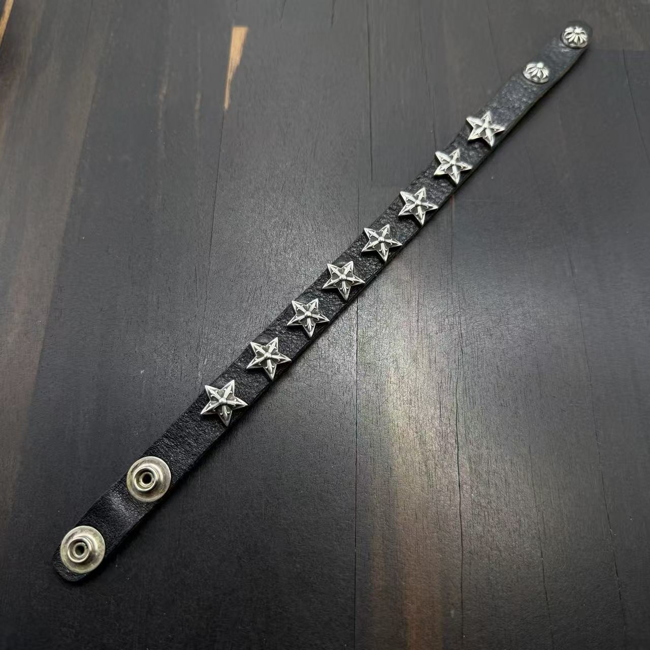 Chrome Hearts Star Studded Leather Bracelet