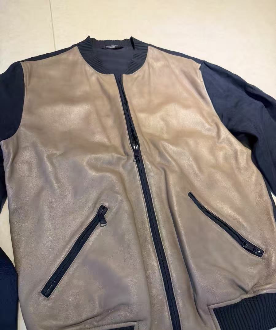 Dolce & Gabbana Reversible Leather Panel Bomber Jacket