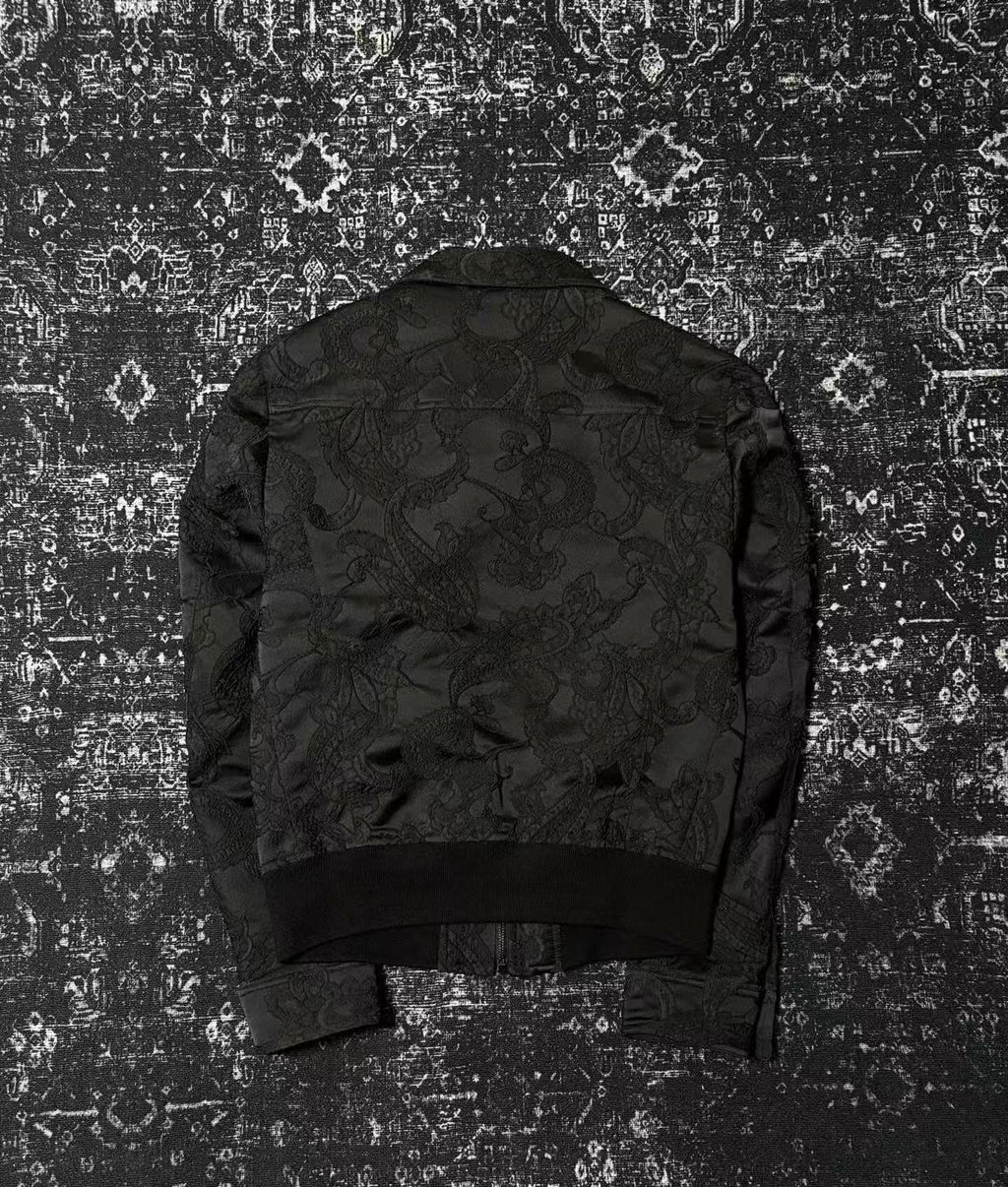 Alexander McQueen  Paisley Embroidered Bomber Flight Jacket