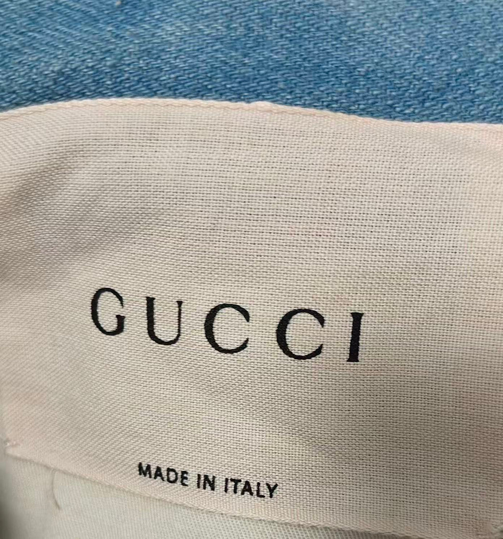 Gucci 17SS Studded Floral Embroidered Flare Jeans