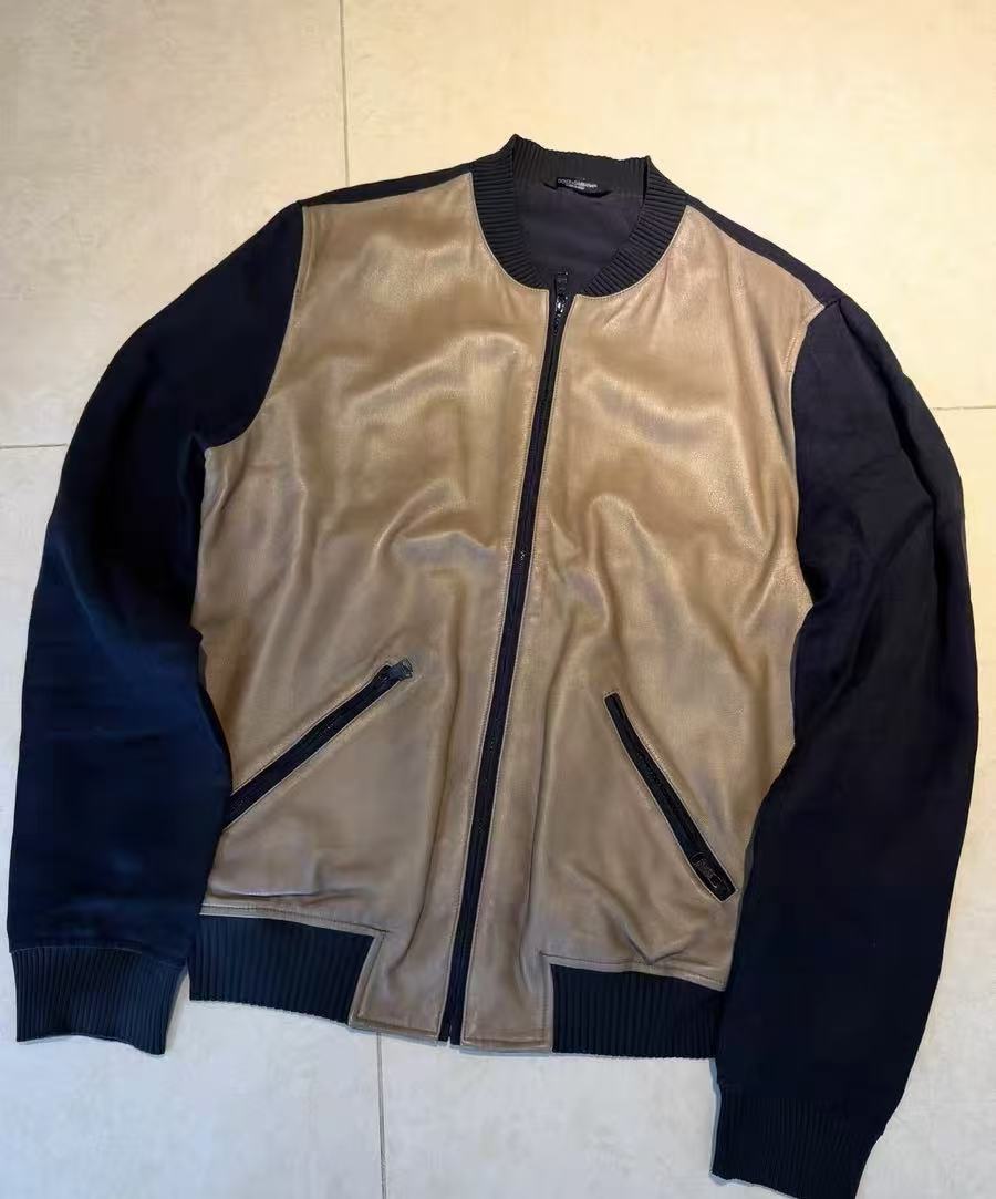 Dolce & Gabbana Reversible Leather Panel Bomber Jacket