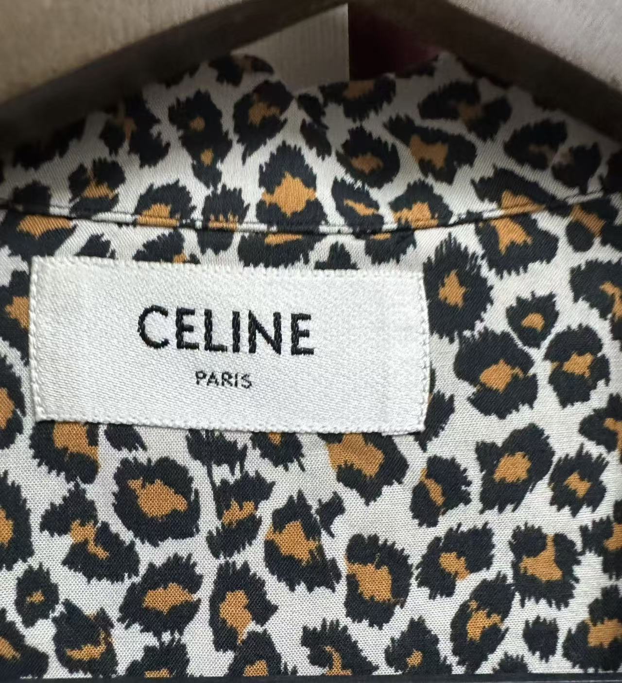 Celine Leopard Print Short Sleeve Shirt