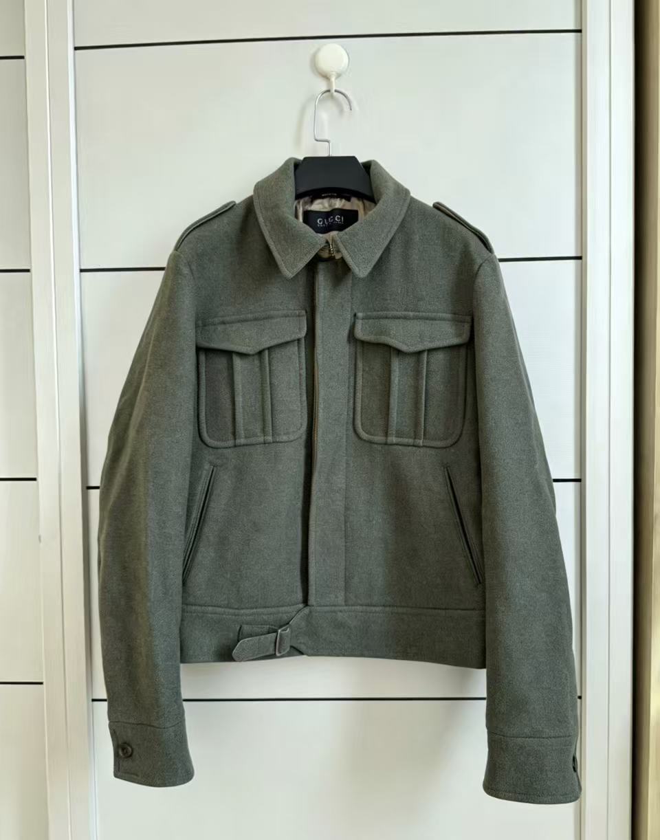 Gucci By Tom Ford Military Cropped Wool Jacket