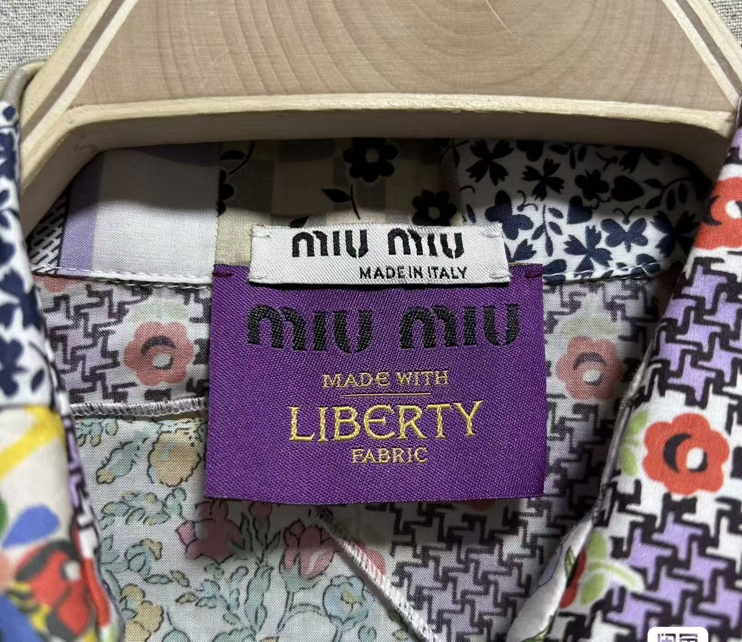 Miu Miu 20AW Patchwork Liberty Fabric Button-Up Shirt