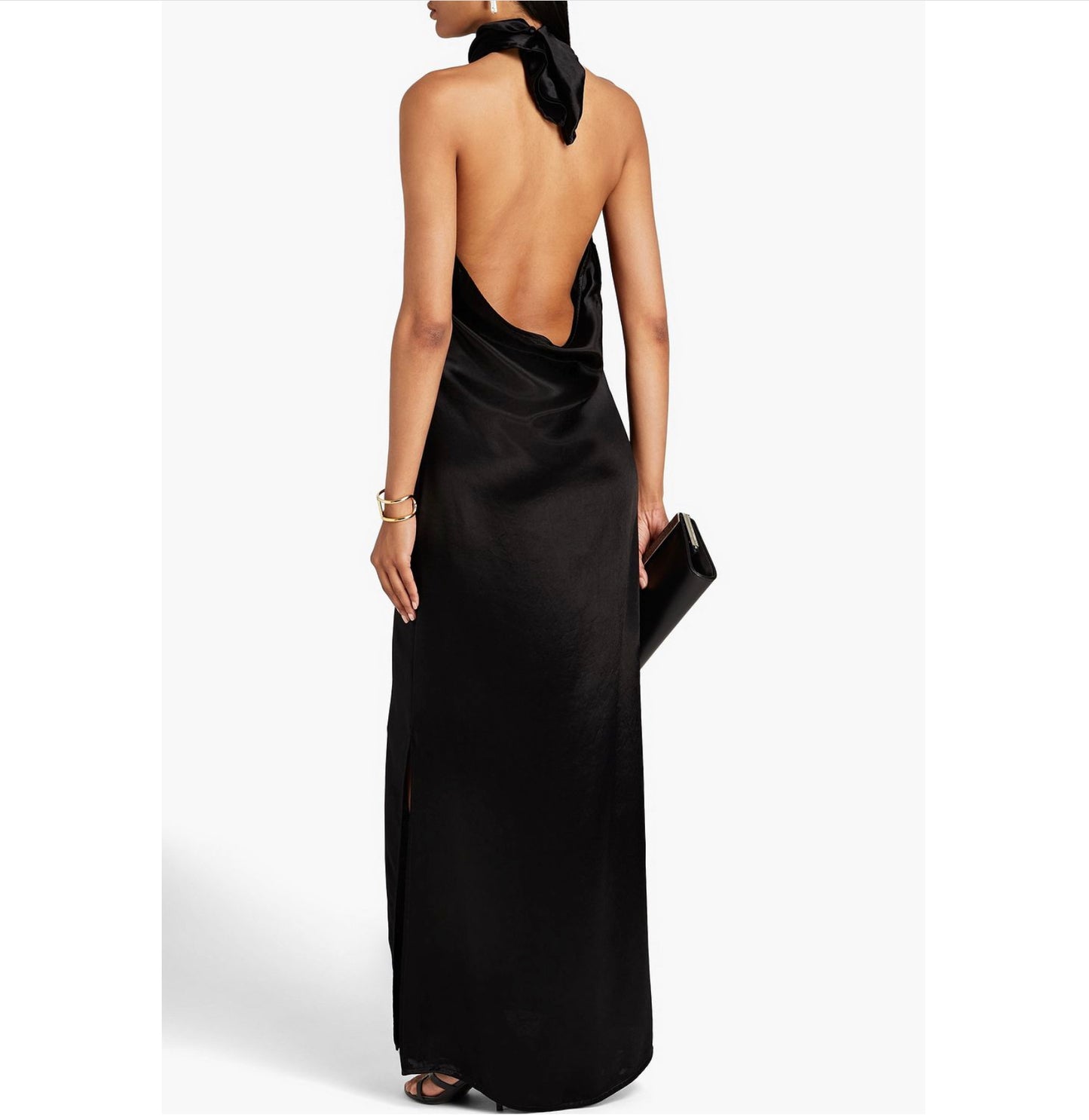 Bottega Veneta washed-cupro halter neck maxi dress