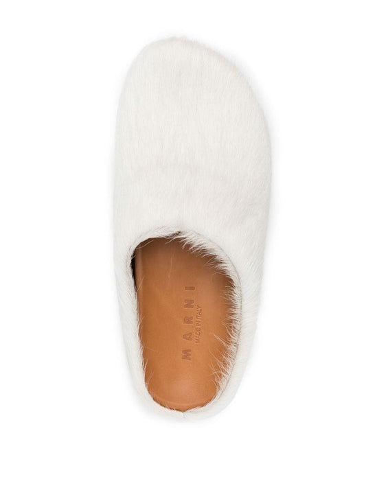 Marni AW22 fur-trimmed sabot slippers