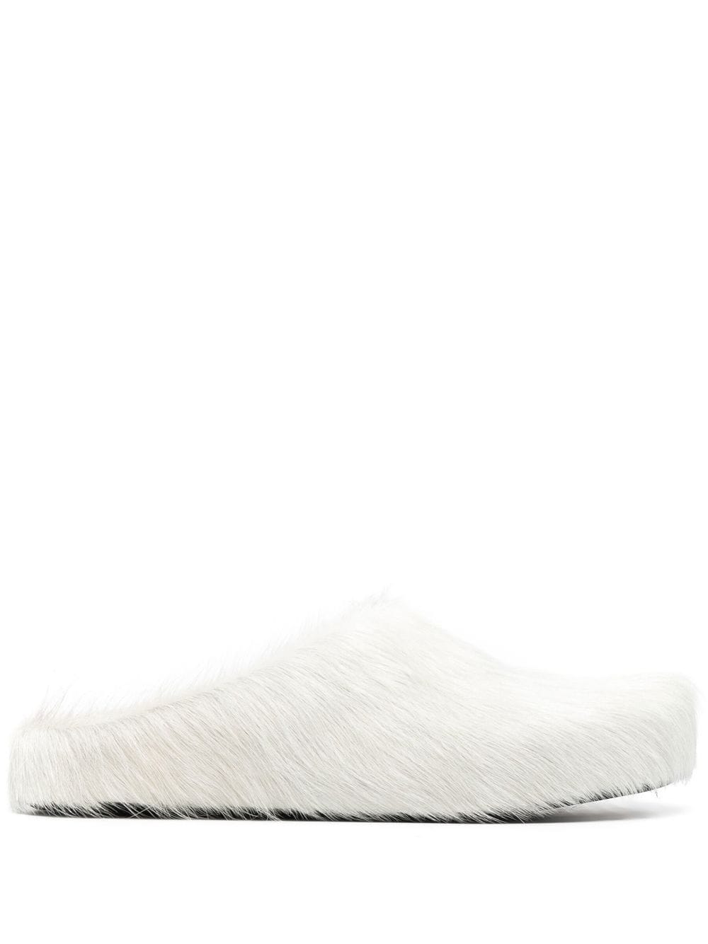 Marni AW22 fur-trimmed sabot slippers