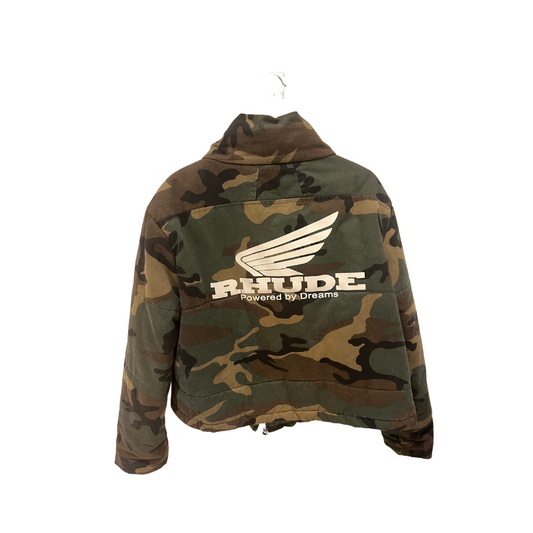 Rhude powered by dreams cropped puffer coat