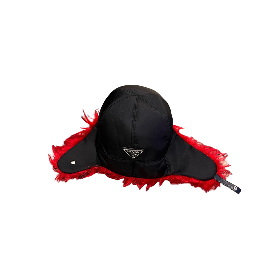 Prada fall 19 faux fur trapper hat - red