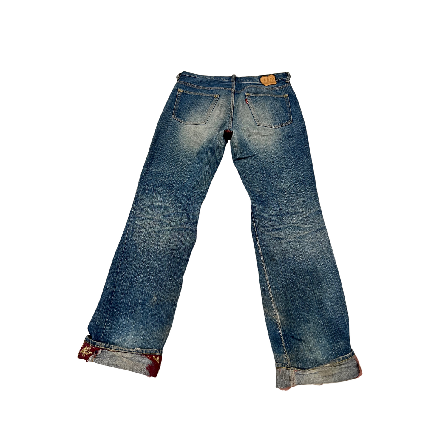 Number(n)ine 03ss archive velvet patches denim jeans