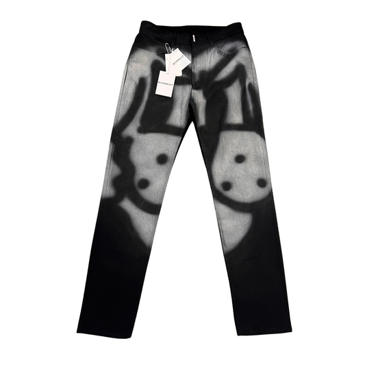 GIVENCHY x CHITO Slim Fit Jeans In 4G Denim With Tag Effect Prints