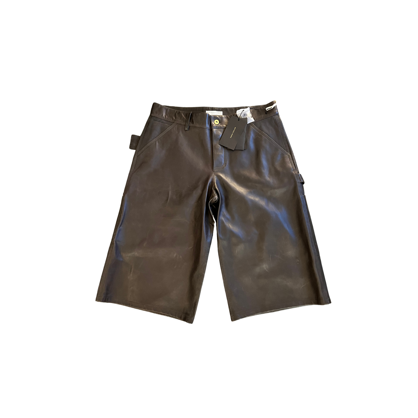 Bottega Veneta Burgendy leather shorts