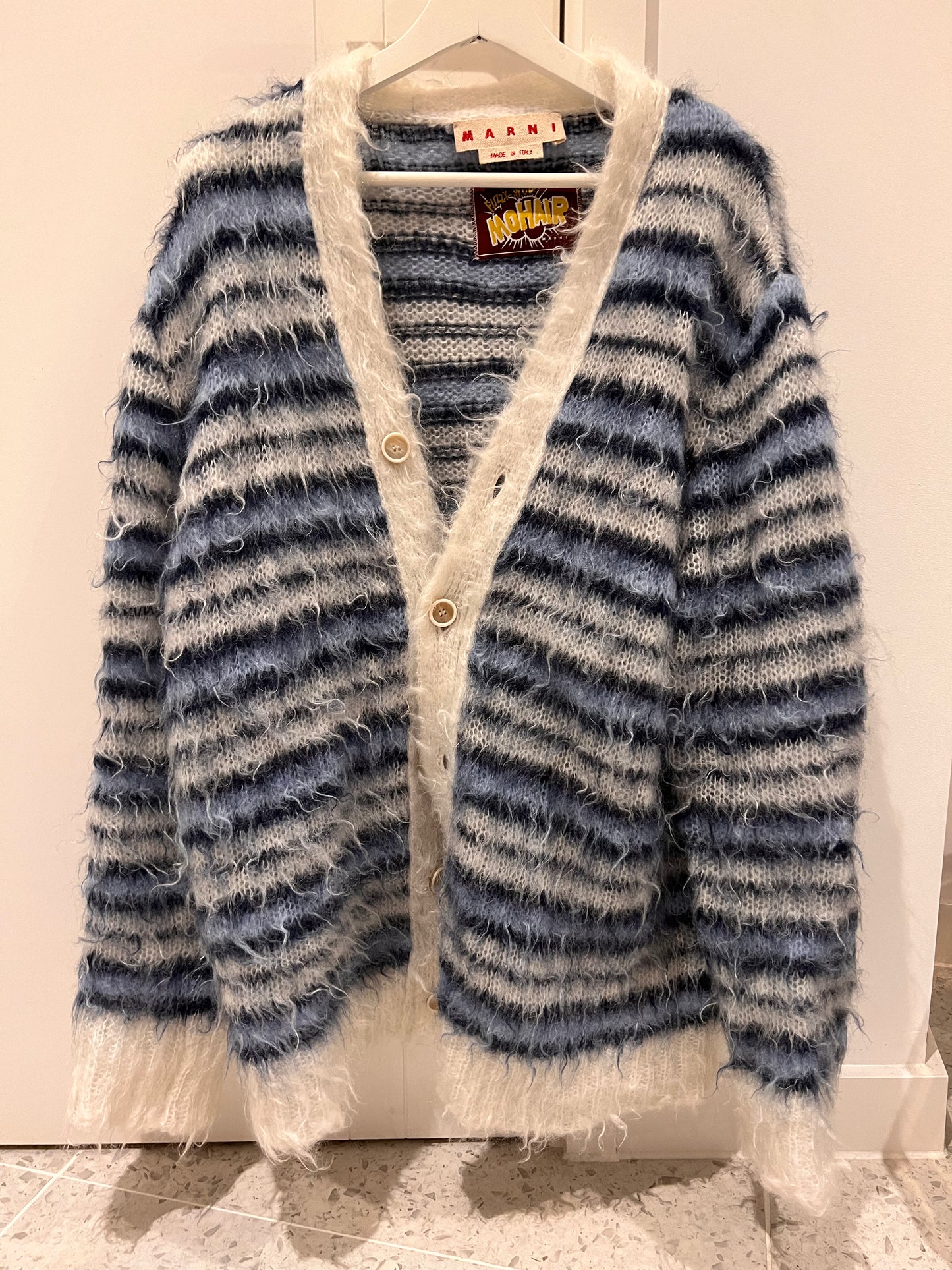 Marni mohair blue + white