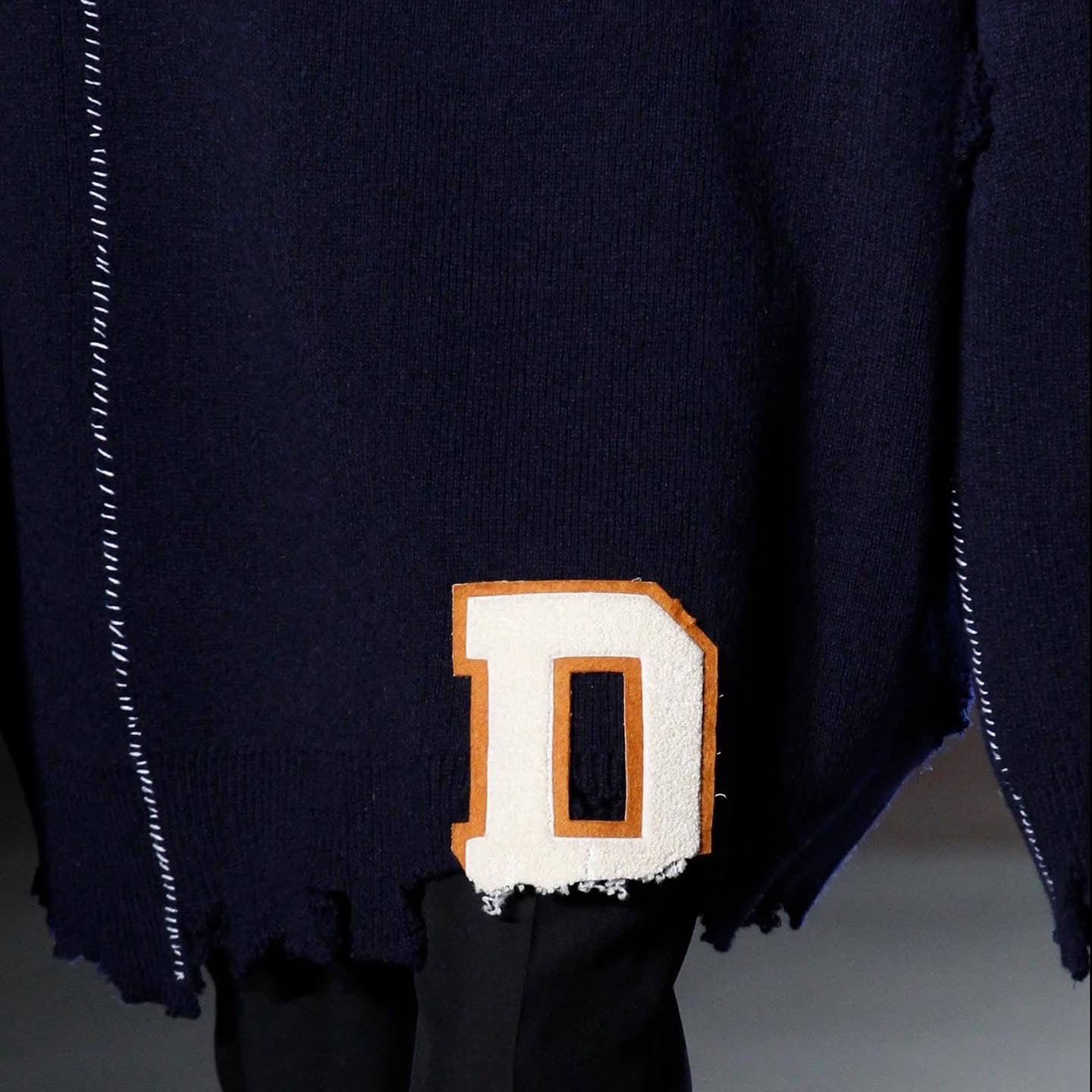 Raf Simons: Fall 2016 oversized navy knit sweater