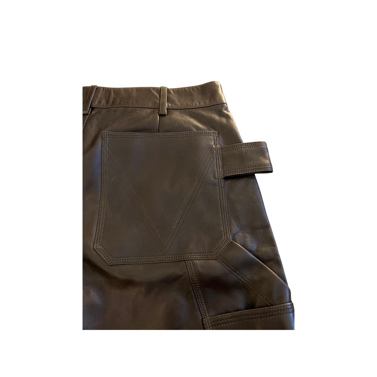 Bottega Veneta Burgendy leather shorts