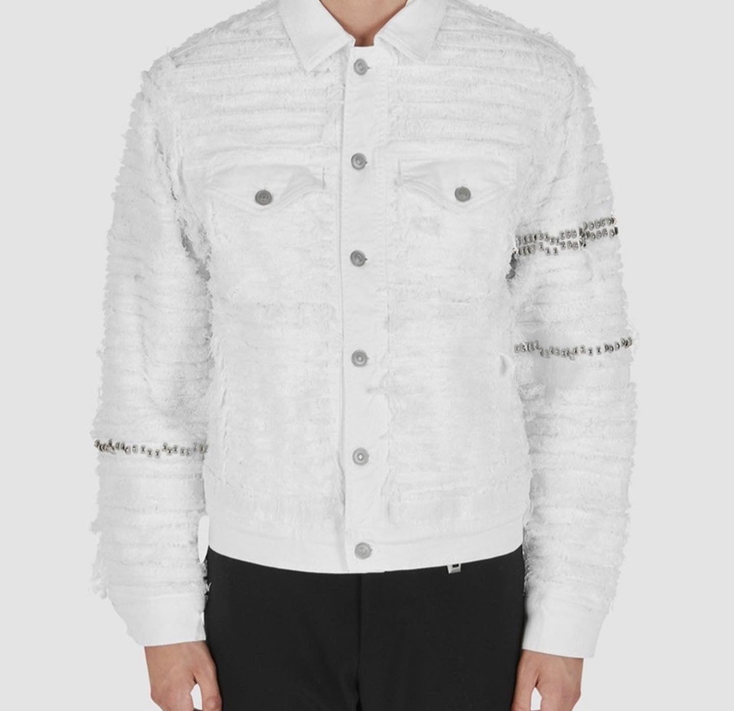 Alyx x blackmeans studded denim jacket- white