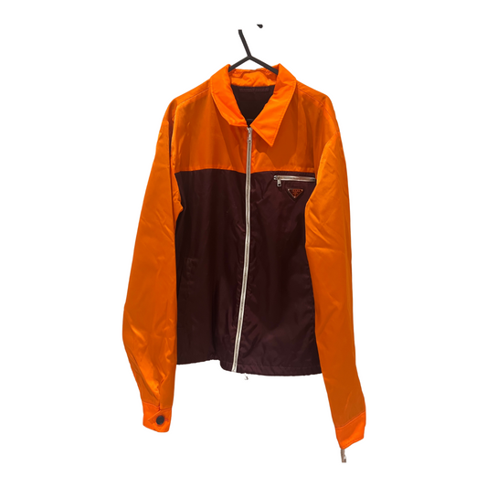 Prada orange burgundy nylon jacket