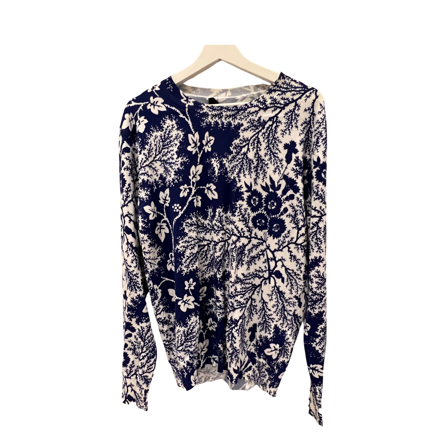 Alexander McQueen navy floral knit