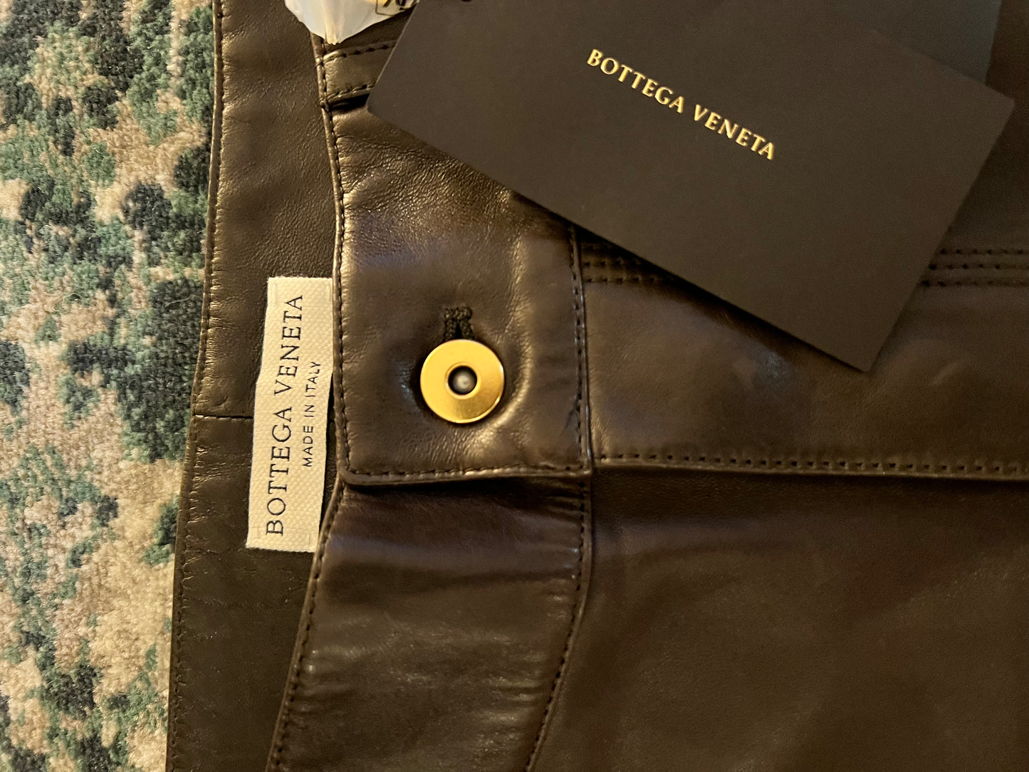 Bottega Veneta Burgendy leather shorts