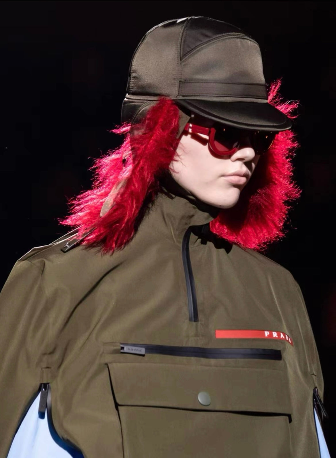 Prada fall 19 faux fur trapper hat - red