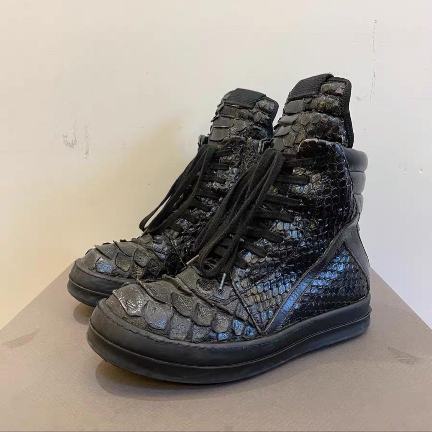 Rick Owens pirarucu n snake skin geo basket