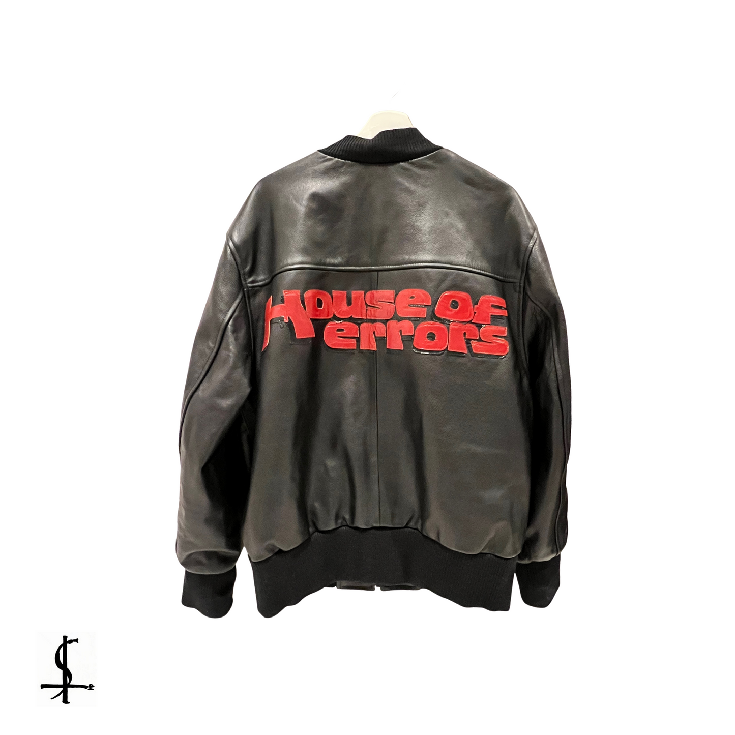 House of errors oversized leather jacket -BLACK