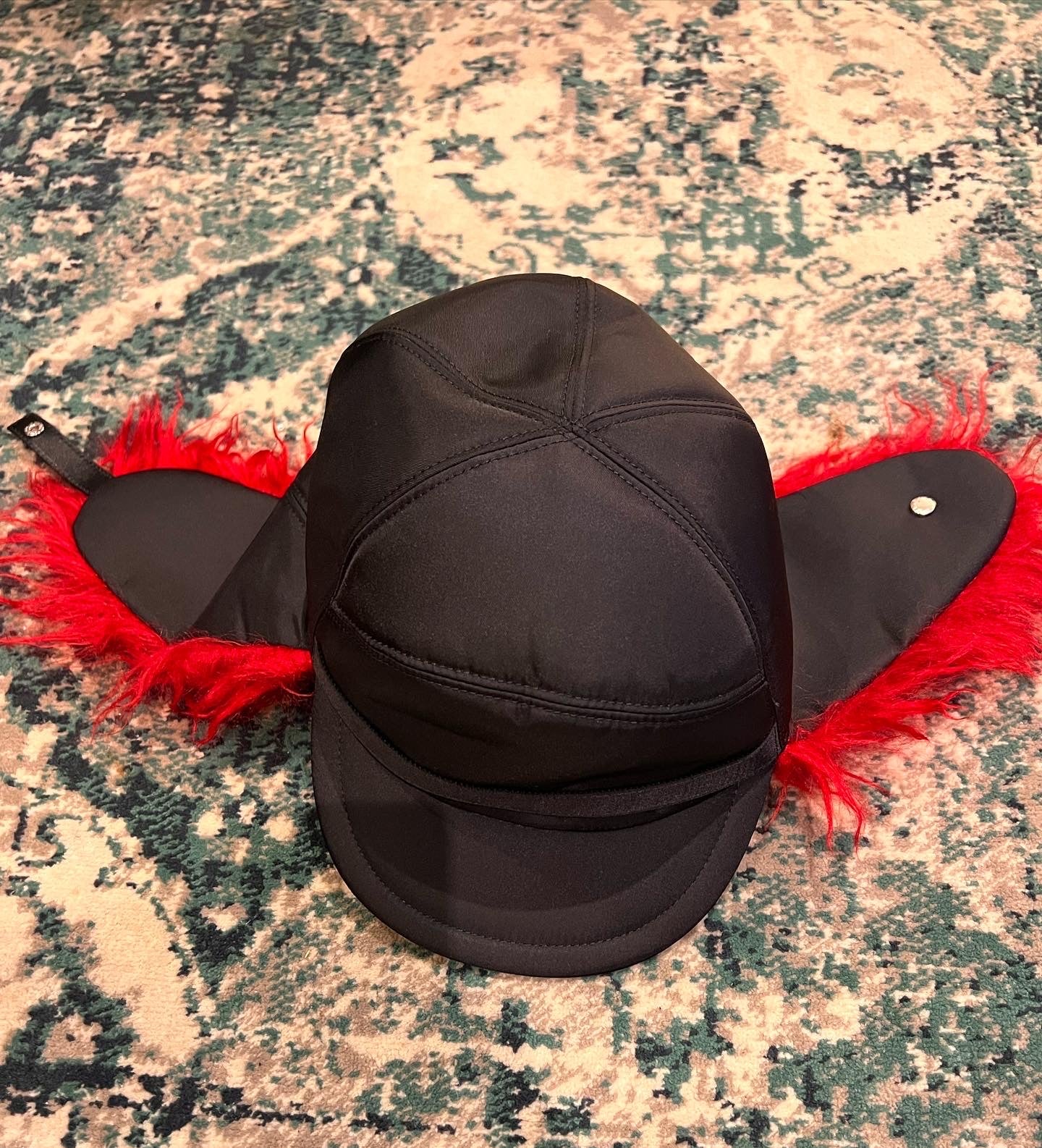 Prada fall 19 faux fur trapper hat - red