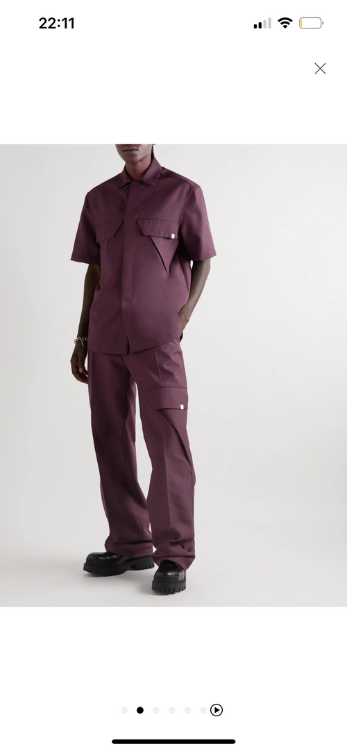 1017 Alyx 9sm fall 22 convertible collar appliquéd twill shirt