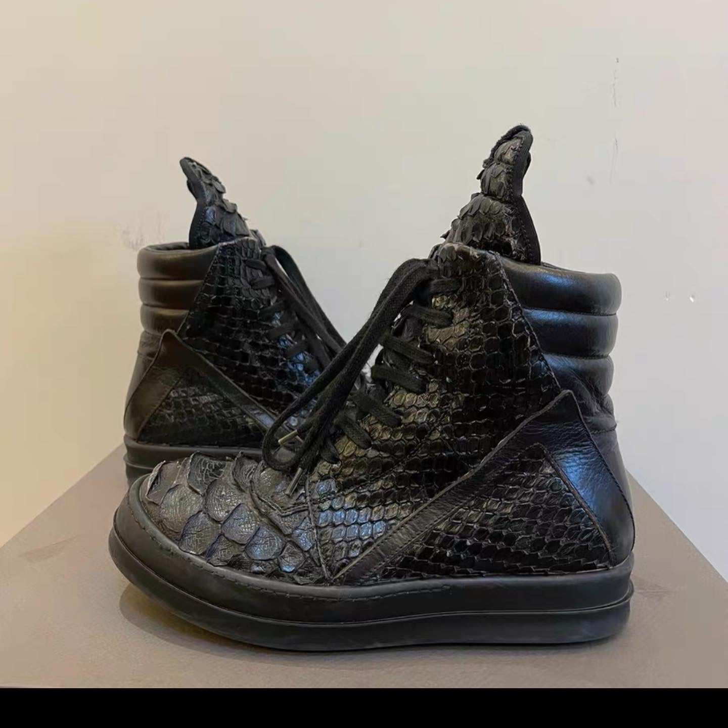 Rick Owens pirarucu n snake skin geo basket