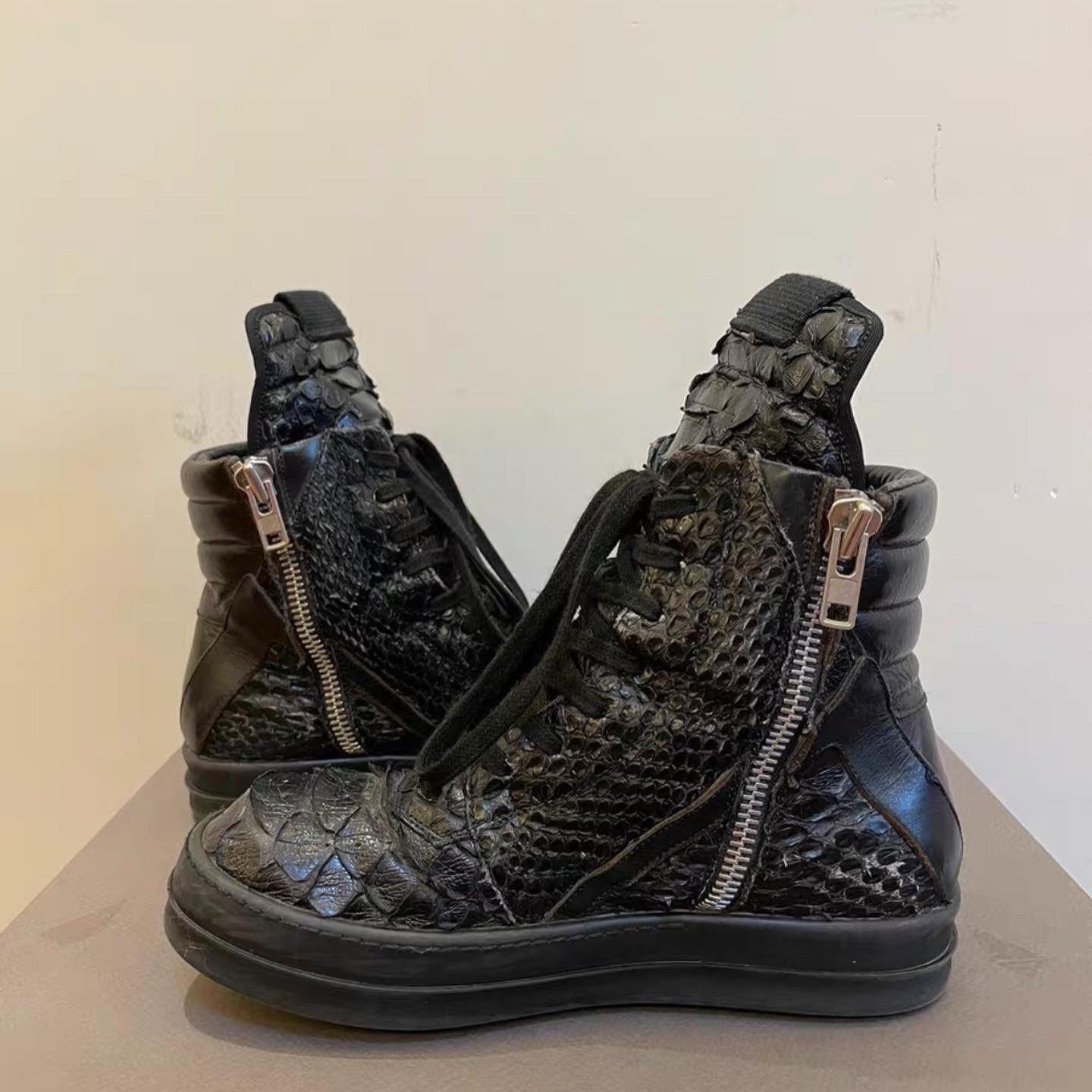 Rick Owens pirarucu n snake skin geo basket